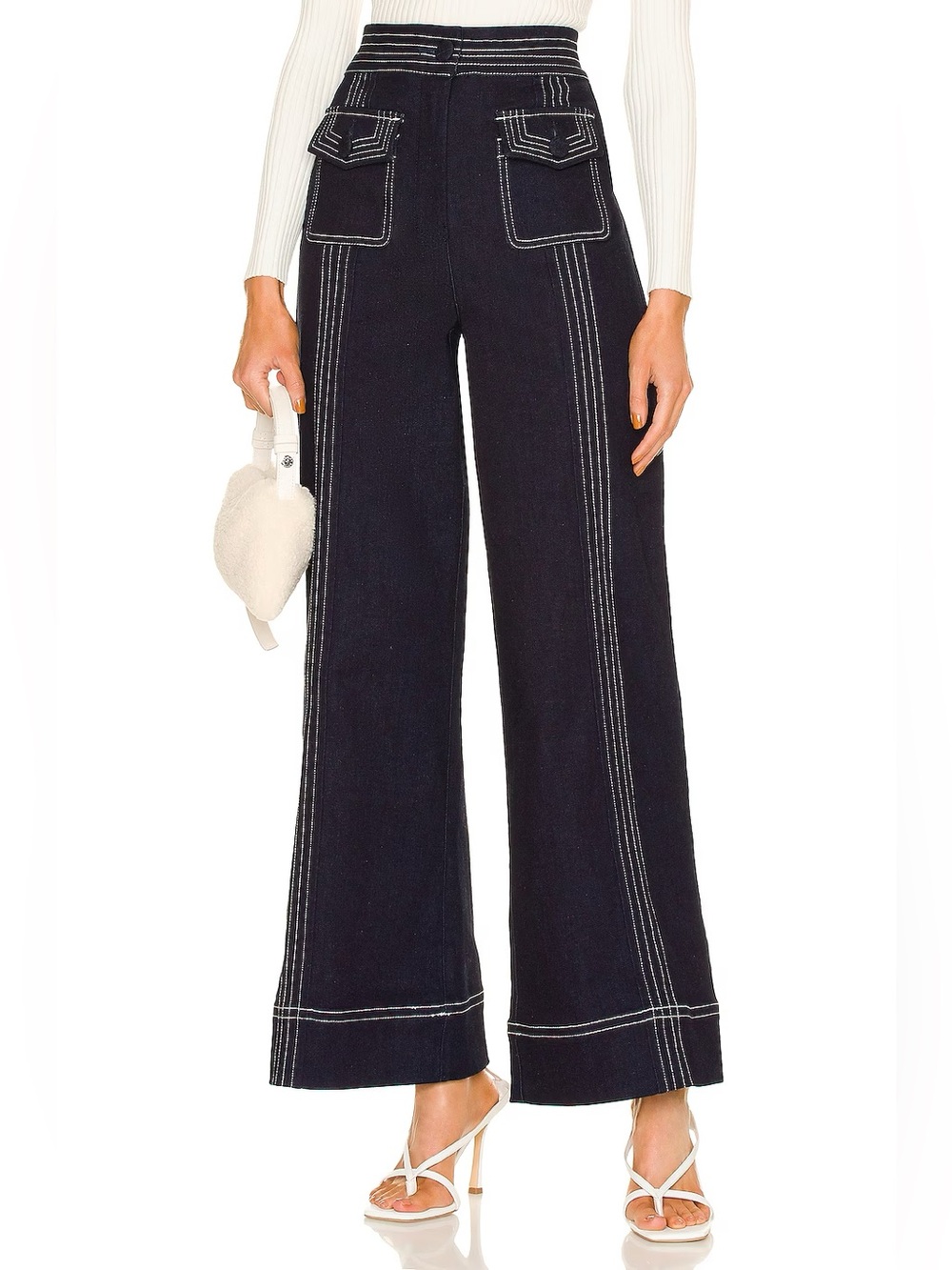 ALICE MCCALL Deep Sea Wide Leg Jeans in Indigo Blue